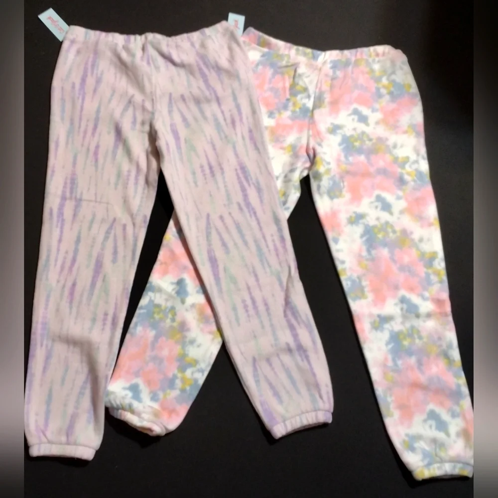 Girls XL Plus Fleece Pants Joggers PJ Bottoms Tye-Dye 2 Pair Lot 14 16 Soft New - Picture 5 of 12